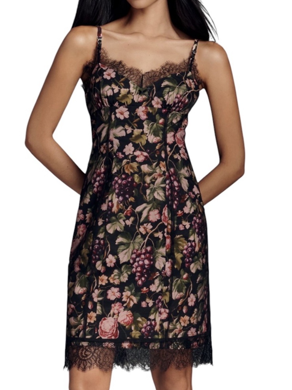 Maeve Floral Lace Bustier Mesh Fruit dress Size Medium